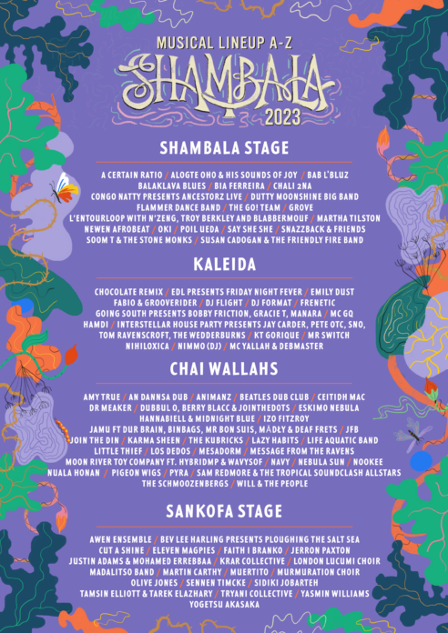 THE SHAMBALA 2023 MUSICAL LINE UP HAS LANDED Shambala   Lineup Poster 1 1 492x696 